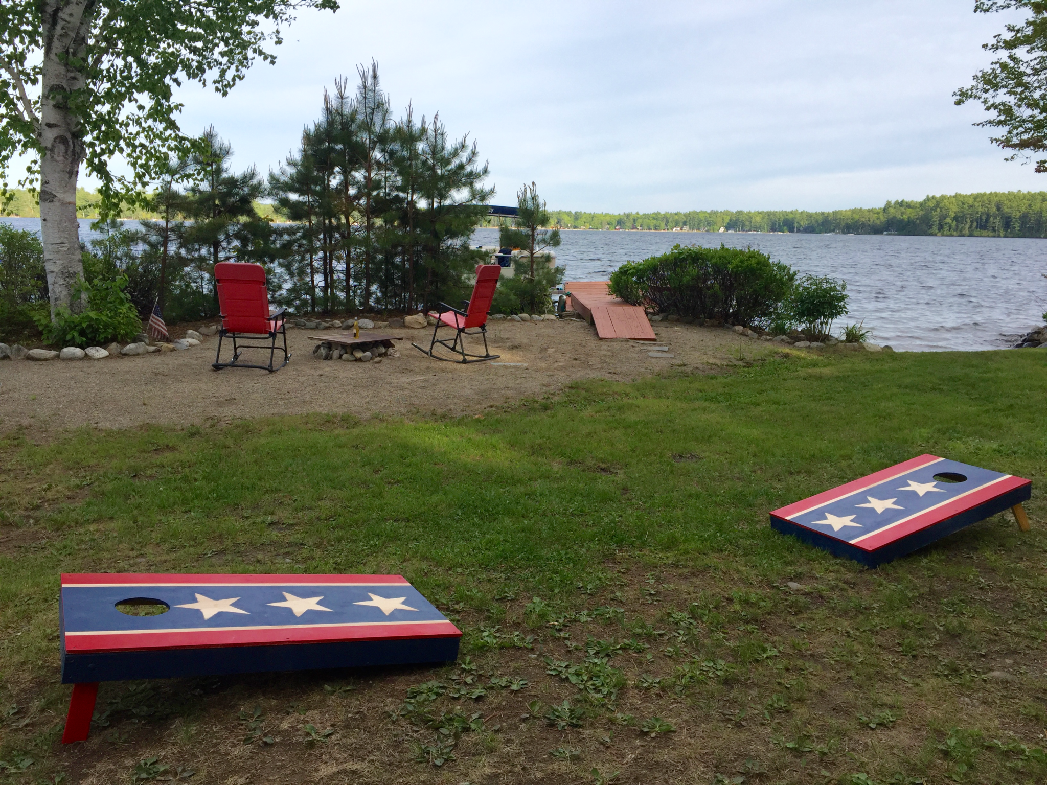 Cornhole at the lake